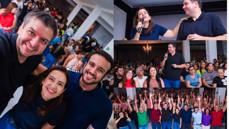 Diego Tavares e Pollyanna Werton reúnem multidão em plenária e reforçam compromisso com o desenvolvimento de Pombal