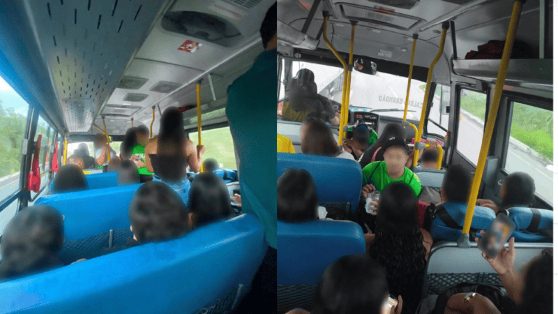 Estudantes denunciam superlotação em ônibus da Prefeitura de Caldas Brandão para João Pessoa